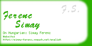 ferenc simay business card